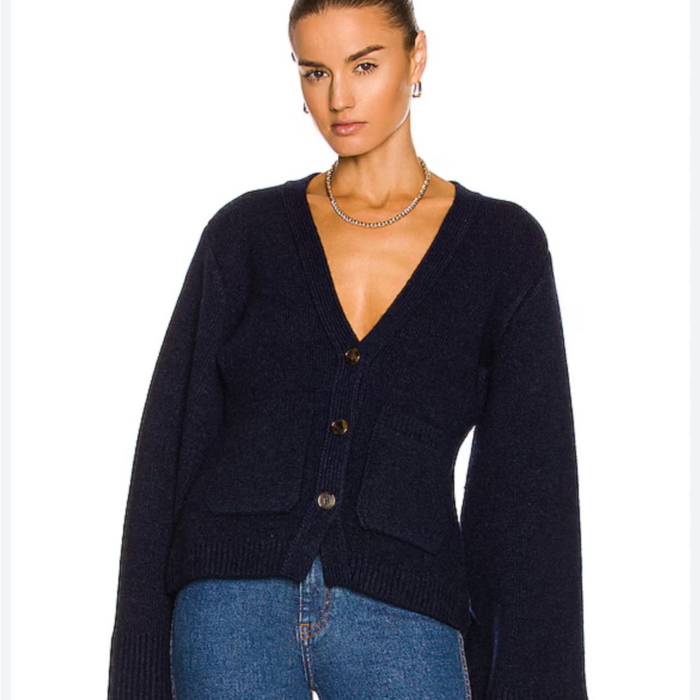 KHAITE Black Scarlet Cashmere Cardigan Sweater